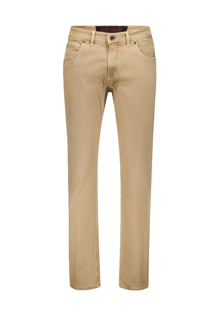 Beige Tapered Five-Pocket Herrenjeans