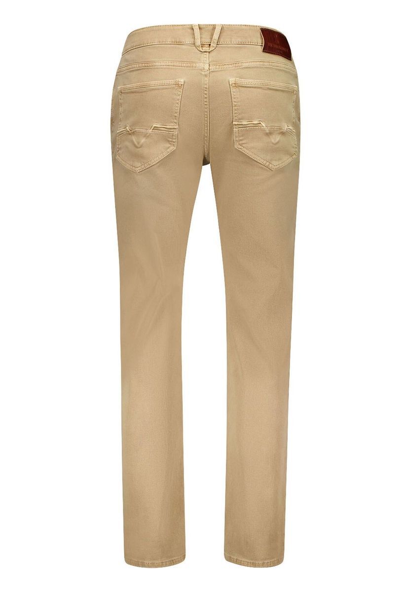 Beige Tapered Five-Pocket Herrenjeans