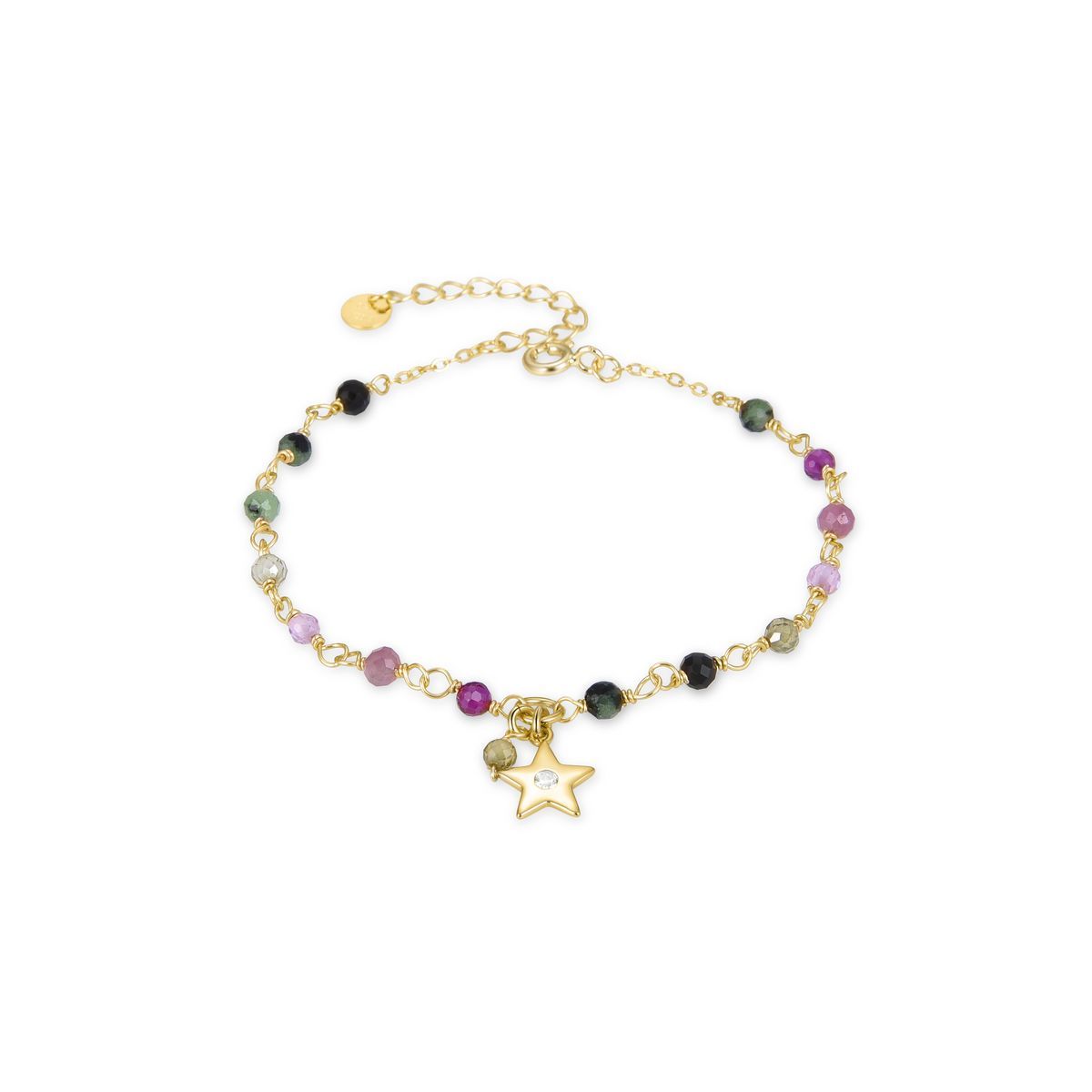 Zartes Goldperlen-Charm-Armband