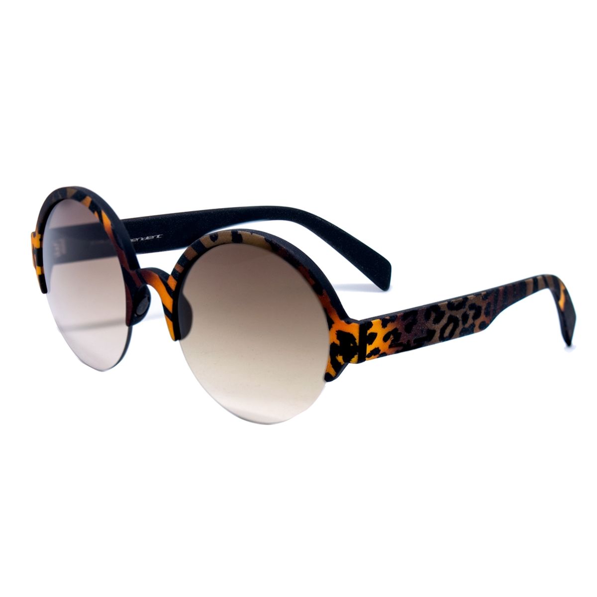 Sonnenbrille mit Leopardenmuster und runden Rahmen