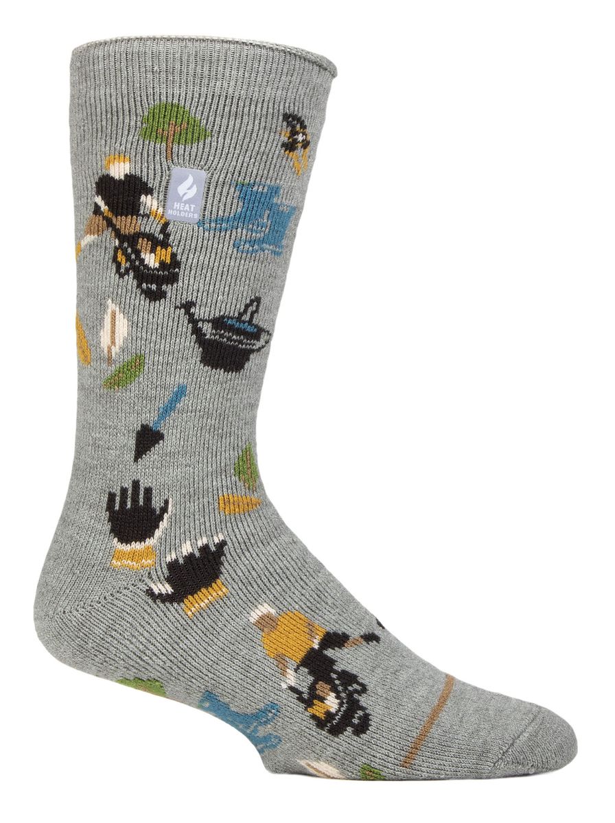Herren Fun Hobby Socken | Heat Holders Lite | Novelty Fluffy Fleece gefüttert Thermosocken für Winter - Gartenarbeit