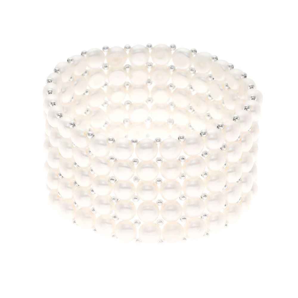 Fünfreihiges Süßwasserperlen-Armband