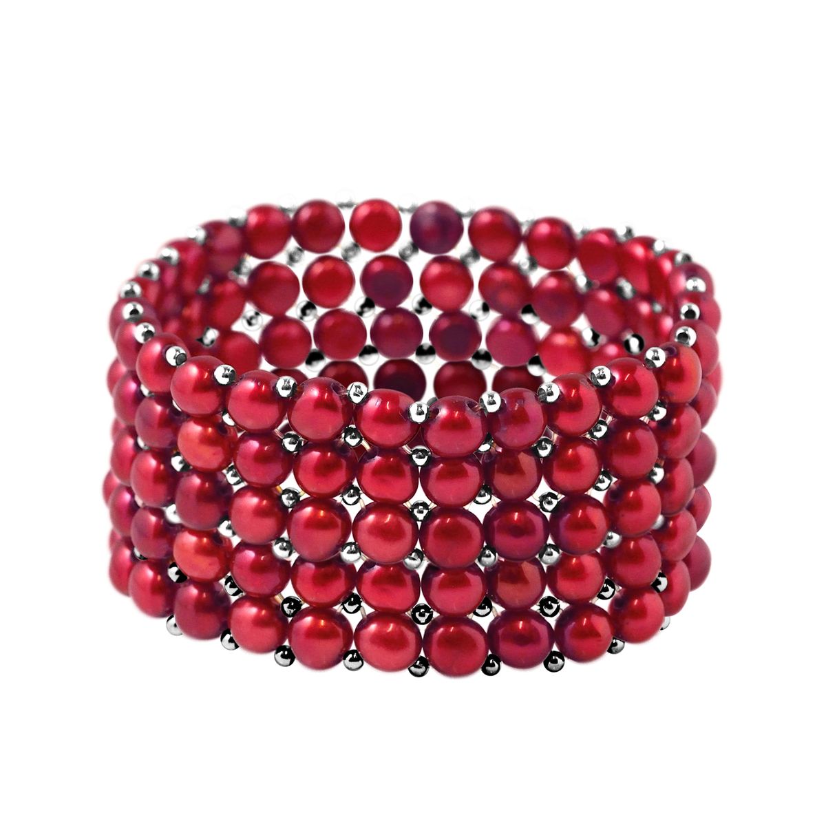 Fünfreihiges Süßwasserperlen-Armband