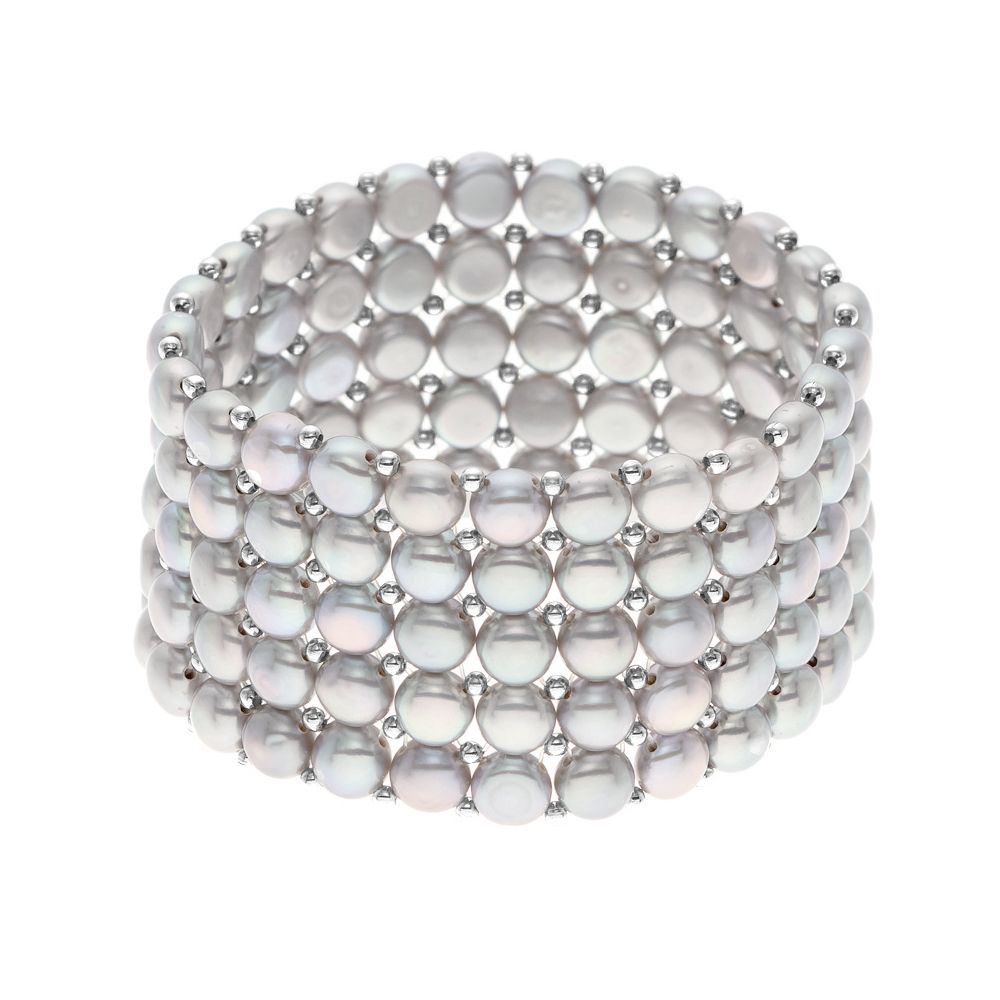 Fünfreihiges Süßwasserperlen-Armband
