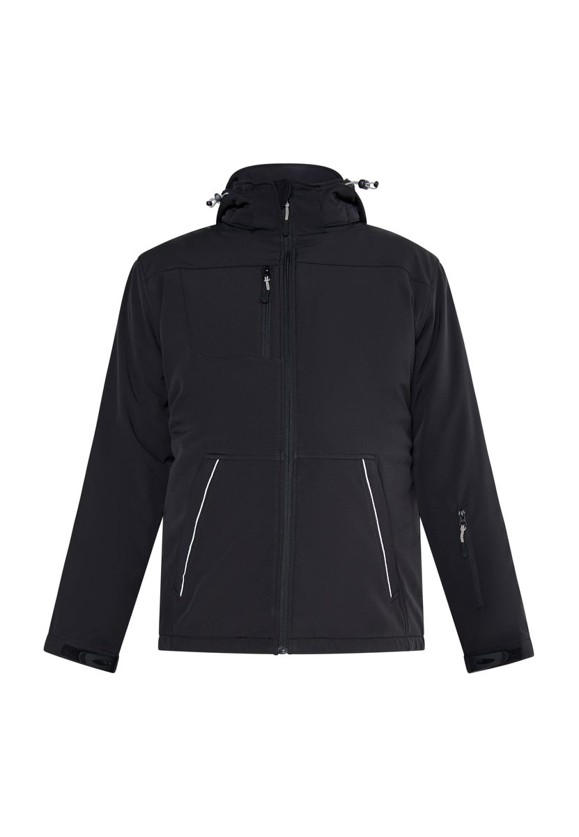 Wattierte Herren Softshelljacke mit Kapuze