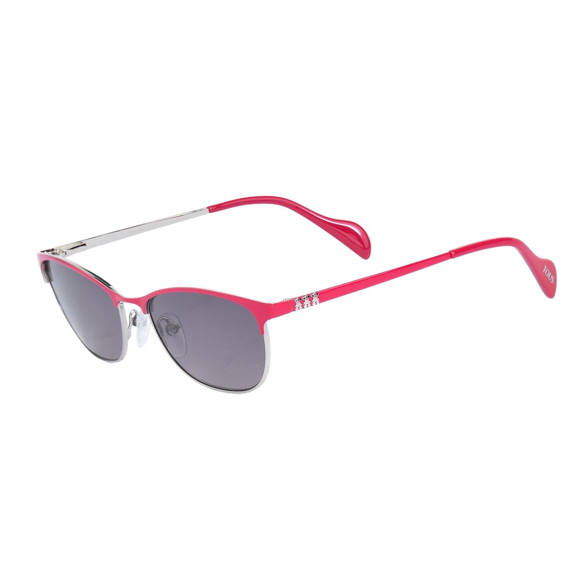 Moderne Cat-Eye-Sonnenbrille mit pinkfarbenem Rahmen