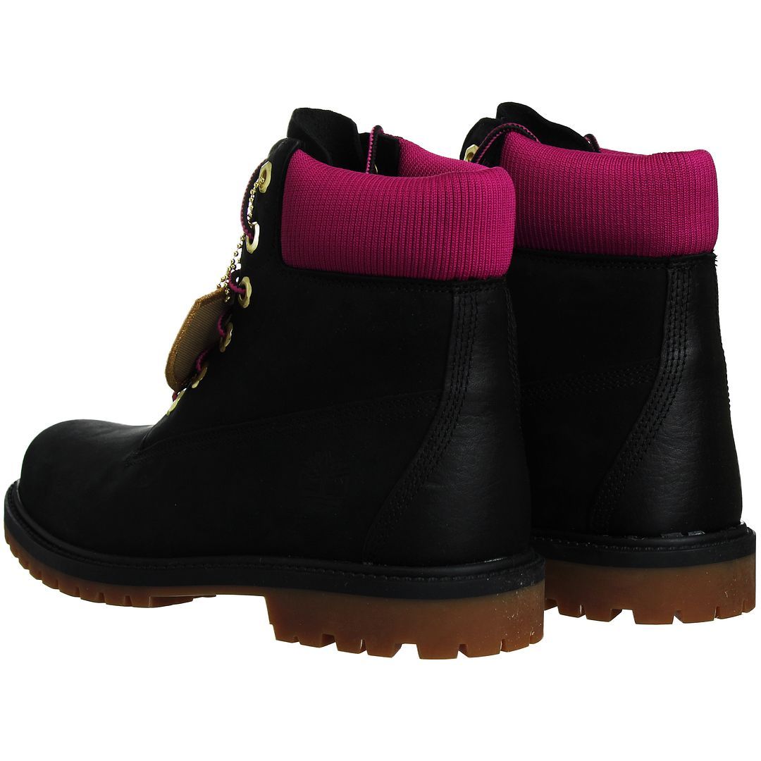 6-Zoll Lederstiefel mit Kontrastdetails