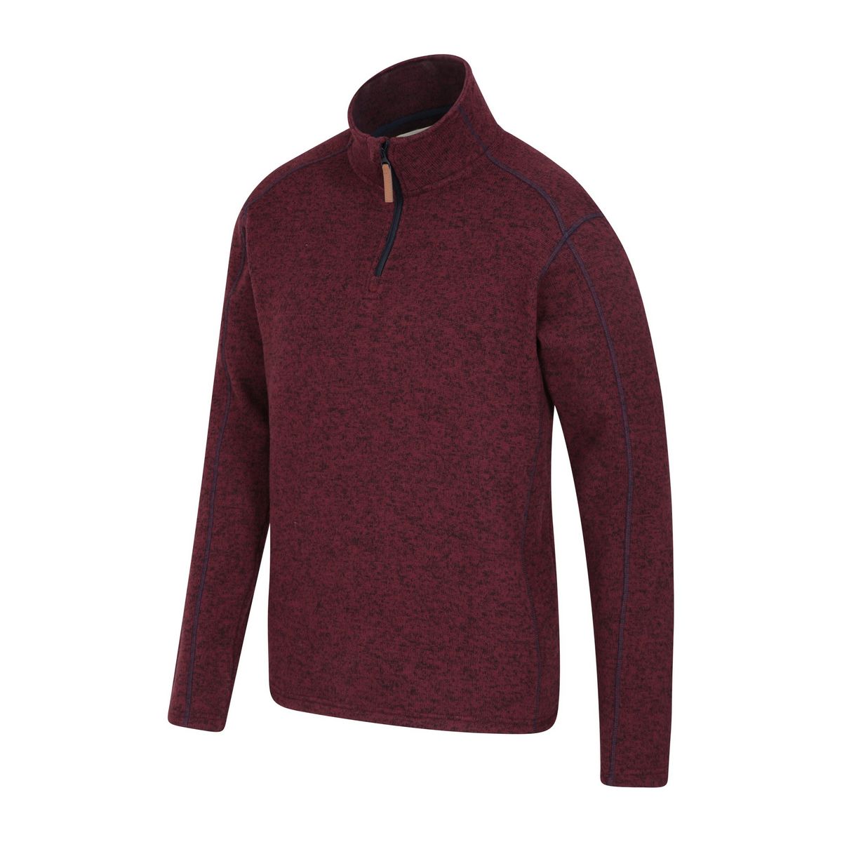 Strukturierter Fleece-Pullover mit Halbreißverschluss