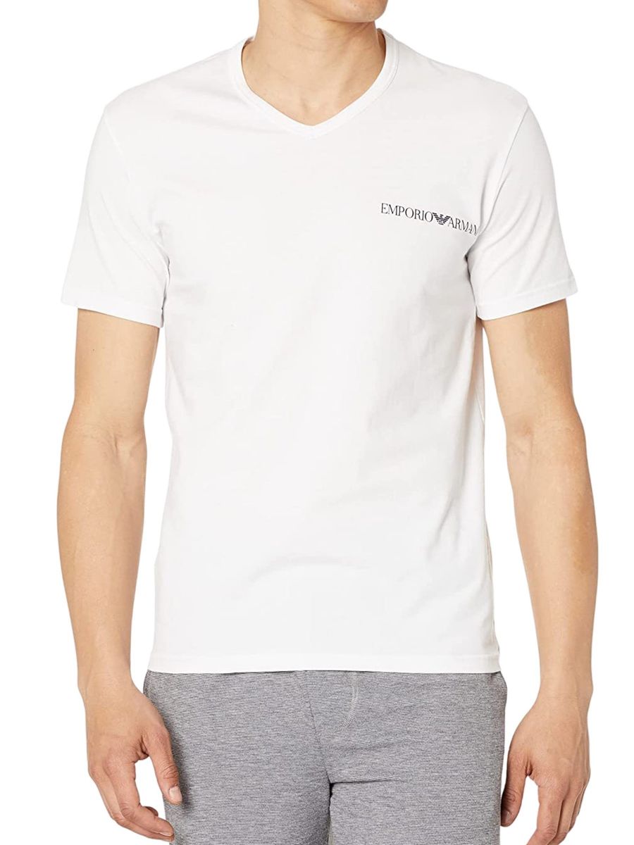 Klassisches V-Ausschnitt Freizeit T-Shirt