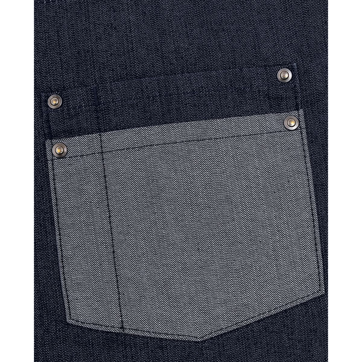 Zweifarbige Latzschürze aus Denim