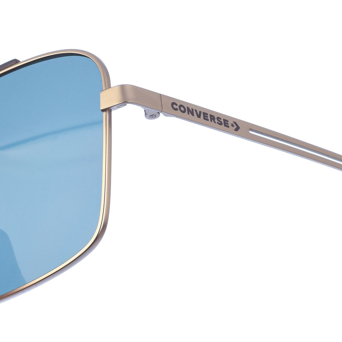 Rechteckige Metall-Sonnenbrille mit Doppelsteg