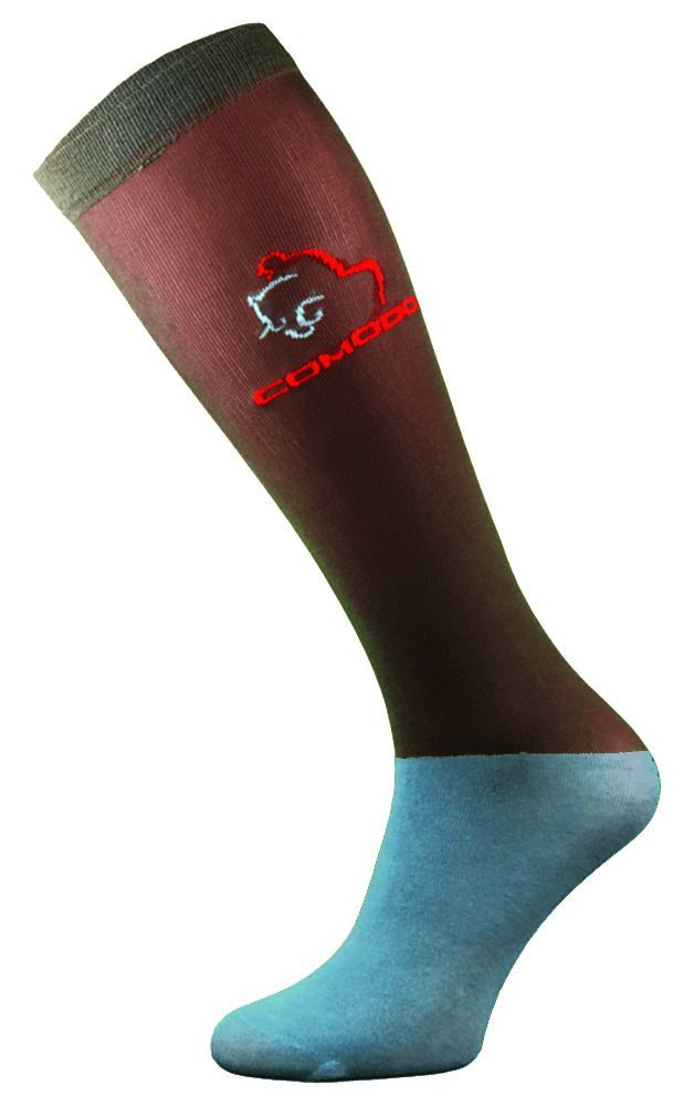 COMODO - Femme Chaussettes Equitation | Chaussettes Hautes Longues pour Eté - Brun