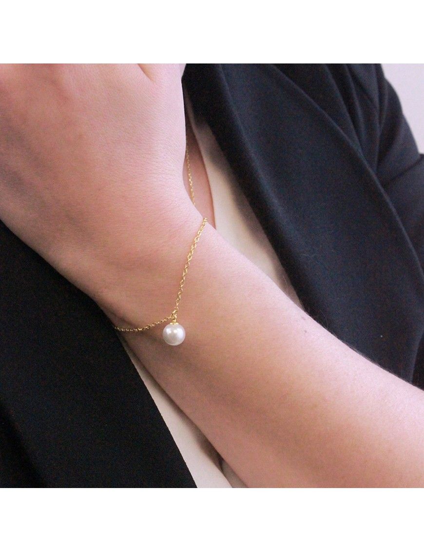 Minimalistisches Perlenarmband aus Gold