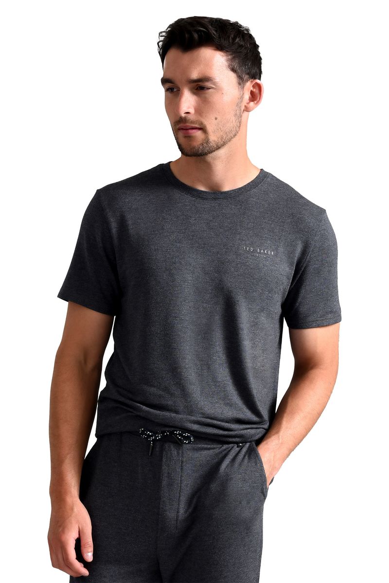Ted Baker Kurzärmeliges Pyjamaoberteil | Luxuriöses Baumwoll-Loungewear T-Shirt für den Sommer - Anthrazit
