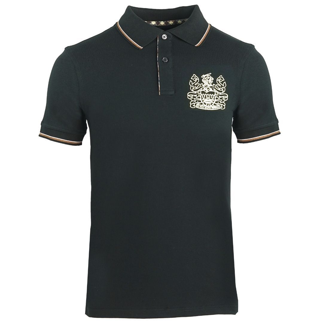 Polohemd mit Wappenlogo und kurzen Ärmeln