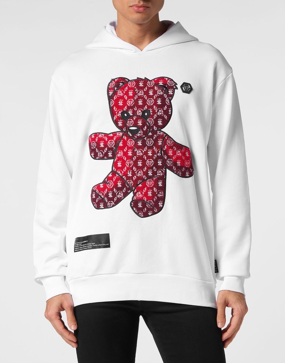 Hoodie mit Teddybär-Grafik aus Baumwolle