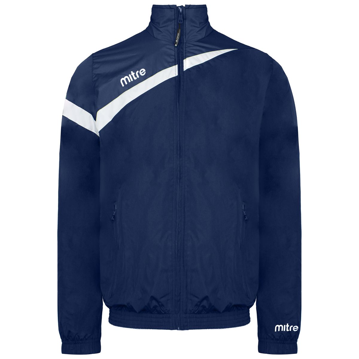 Marineblaue Trainingsjacke mit Streifen