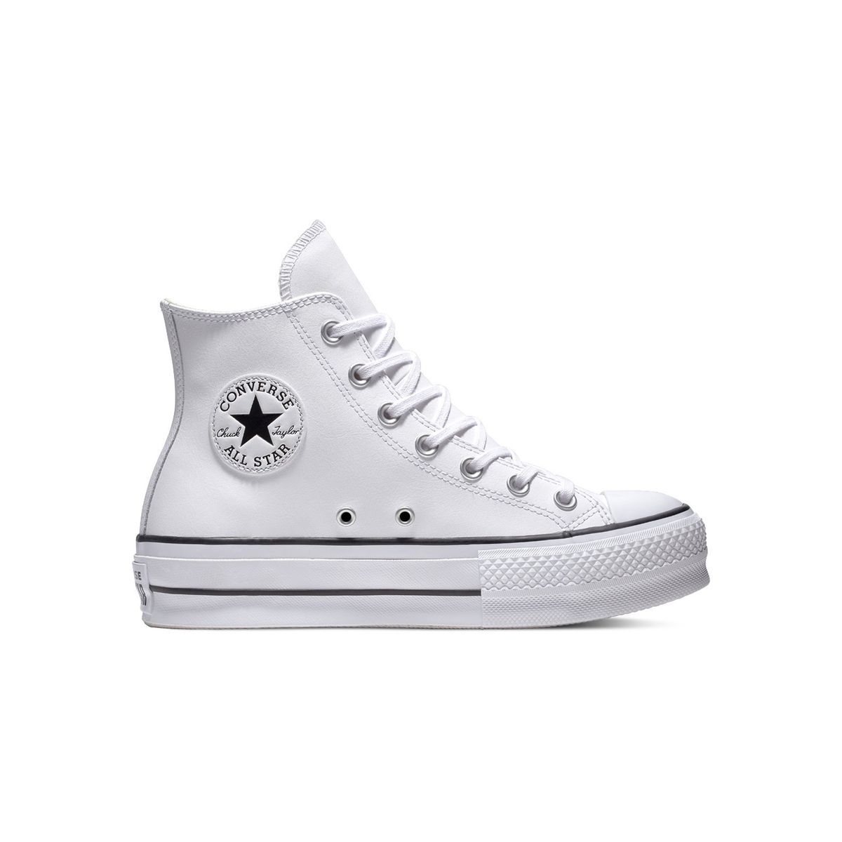 Hoher Plateau-Sneaker aus Leder