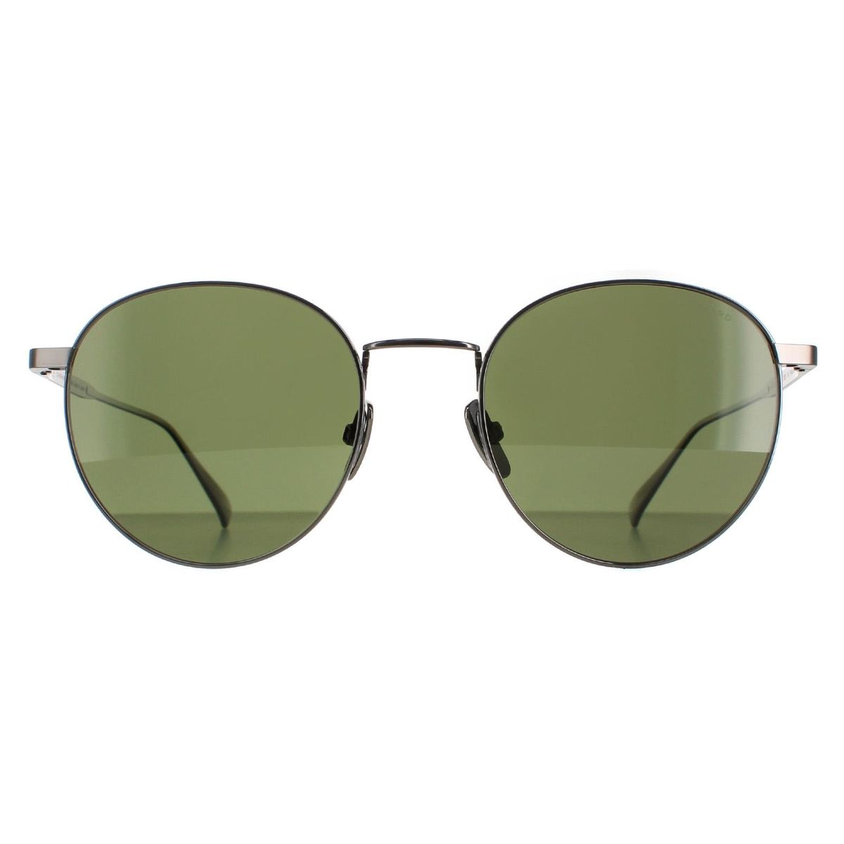 Runde Unisex-Sonnenbrille mit grünen Gläsern