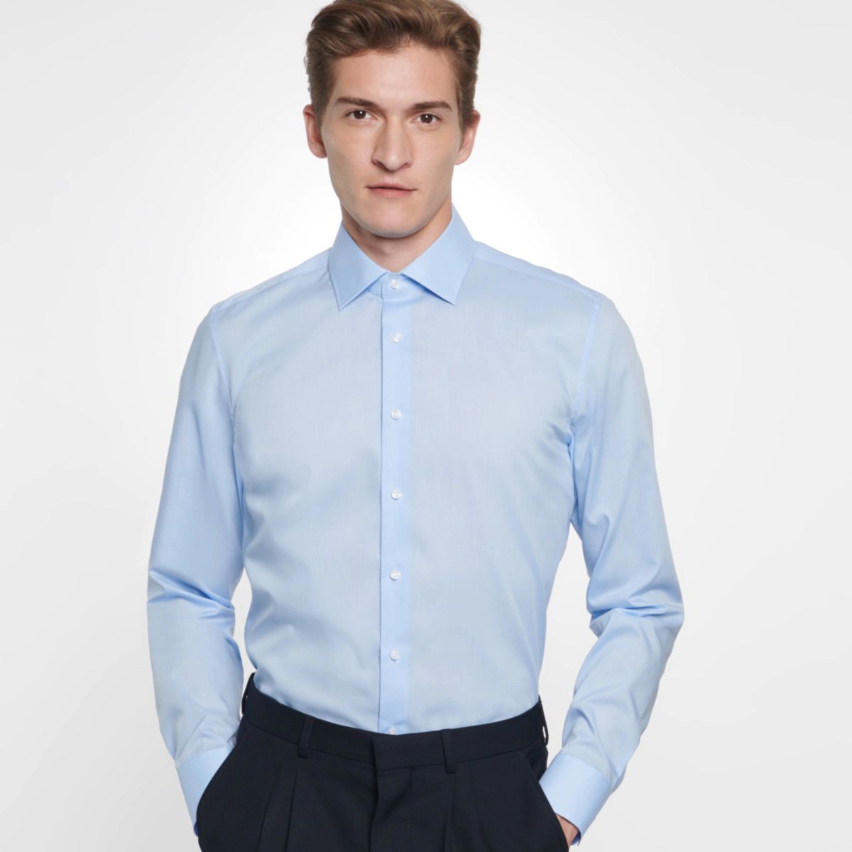 Elegantes Chambray-Hemd in Shaped Fit