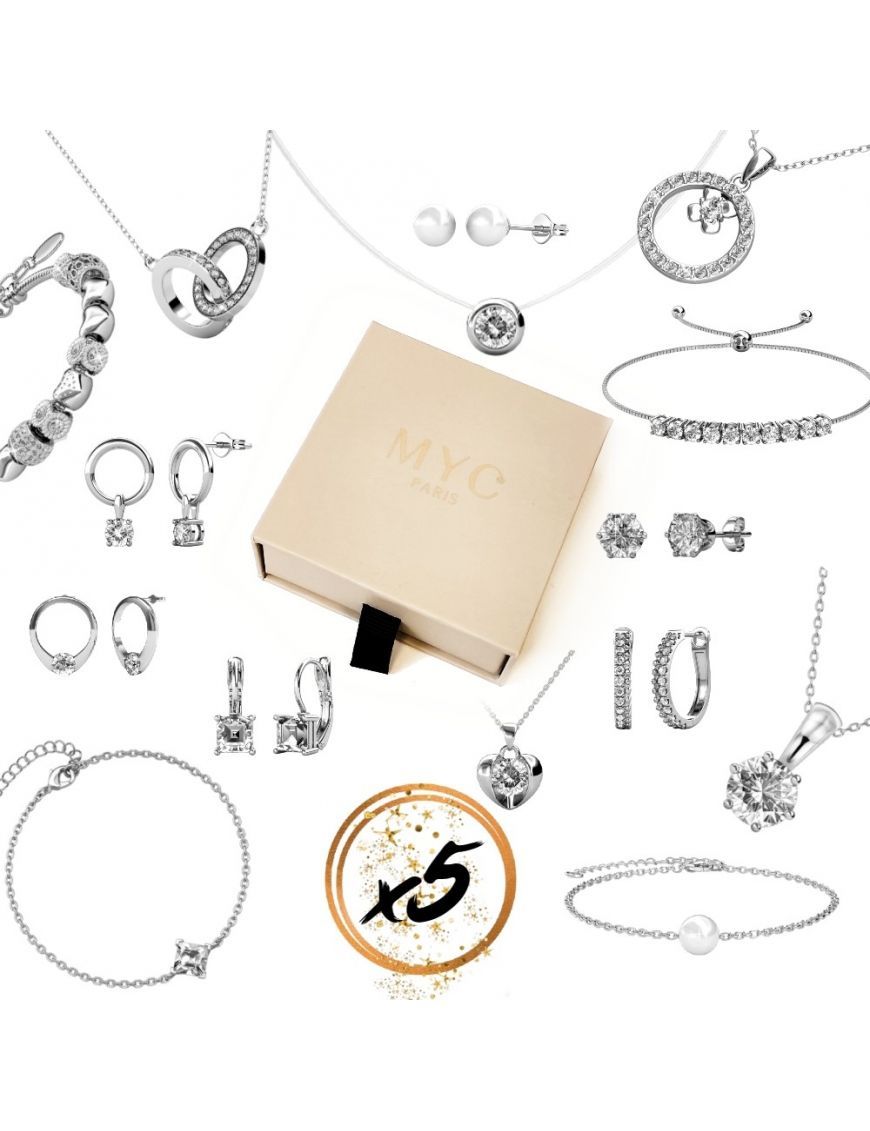 Silbernes Kristallschmuck-Überraschungsset