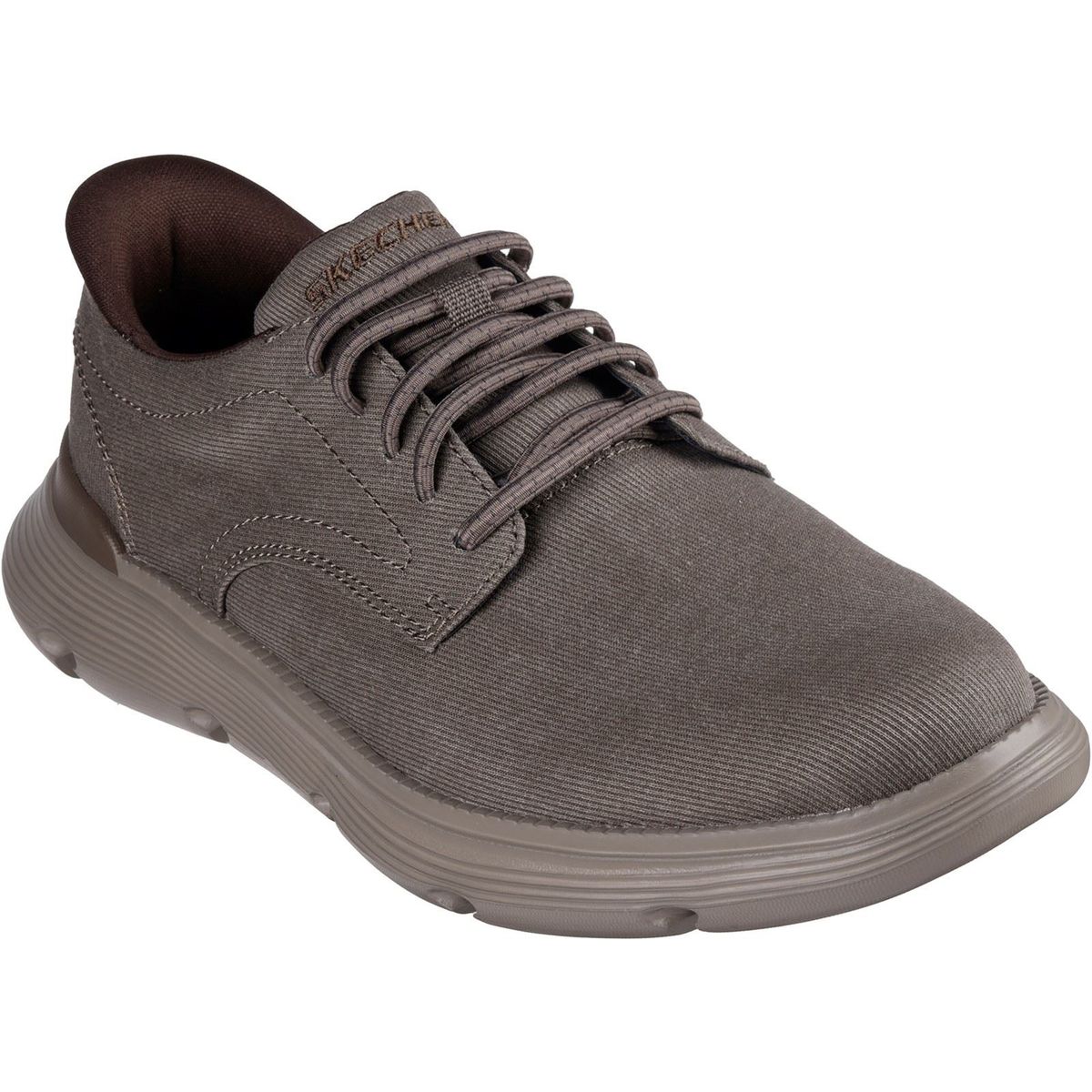 Skechers Garza Clive Herren Schnürschuhe aus dunkelbrauner Baumwolle