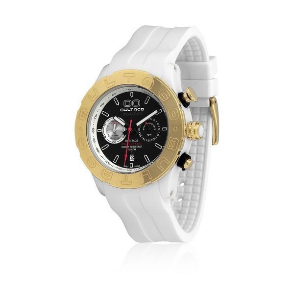 Unisex weiße Chronograph Gummiuhr
