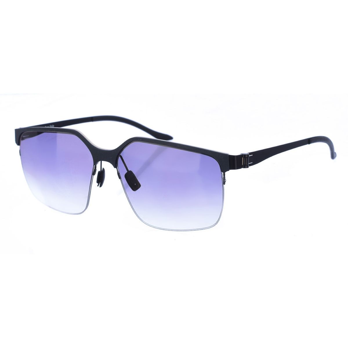 Rechteckige Acetat-Sonnenbrille mit Stahlbügeln