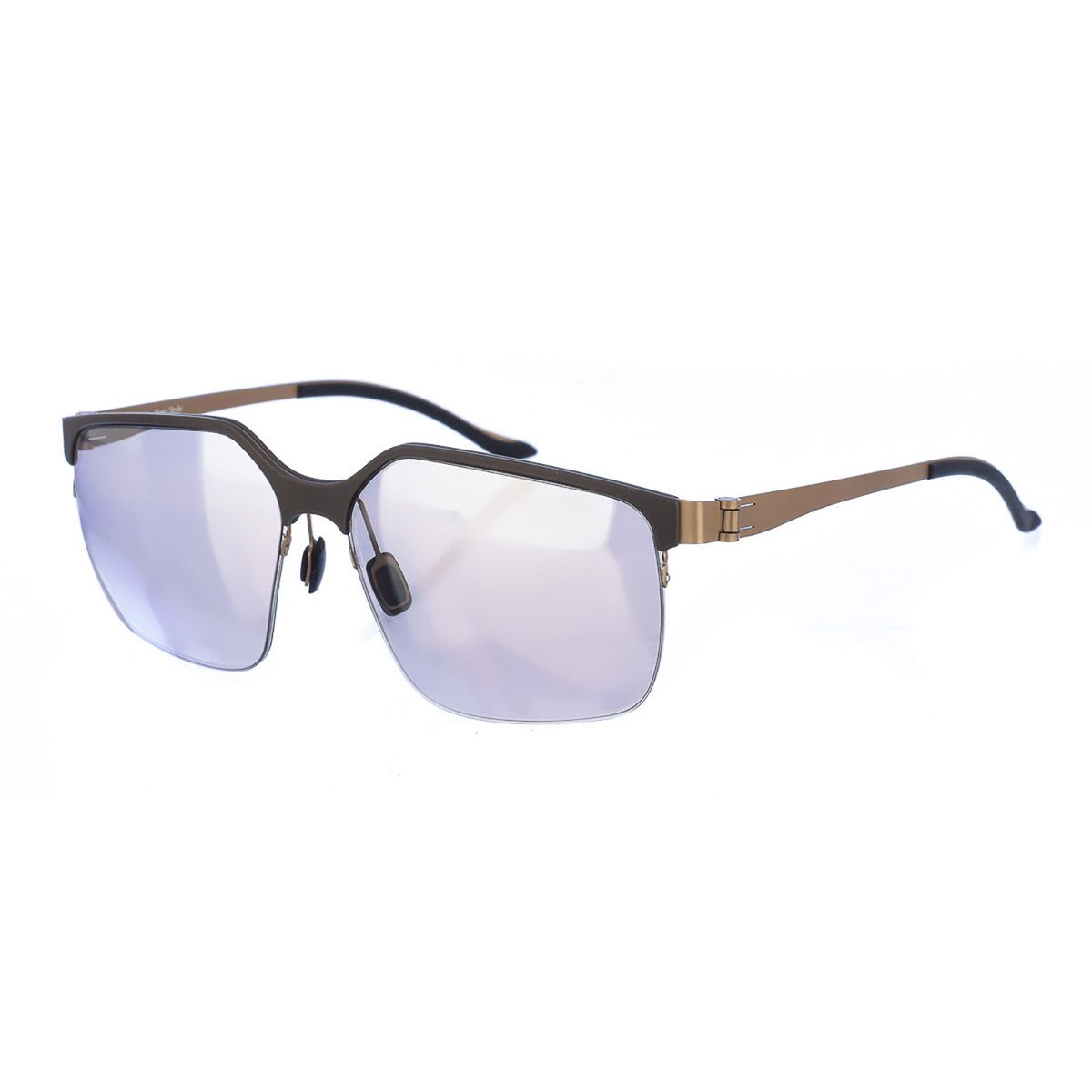 Rechteckige Acetat-Sonnenbrille mit Stahlbügeln