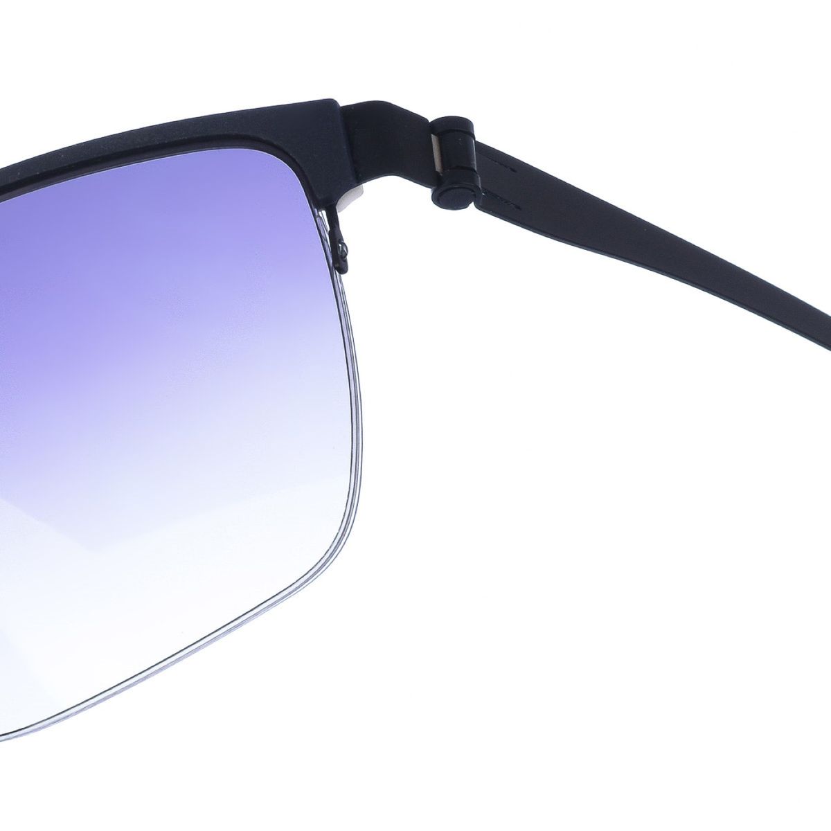 Moderne Halbrand-Sonnenbrille in Rechteckform