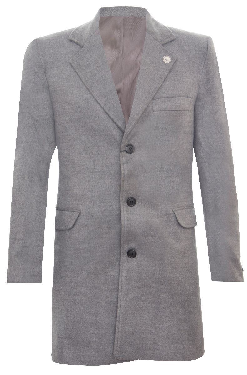 Herren Slim Fit Woll-Übermantel