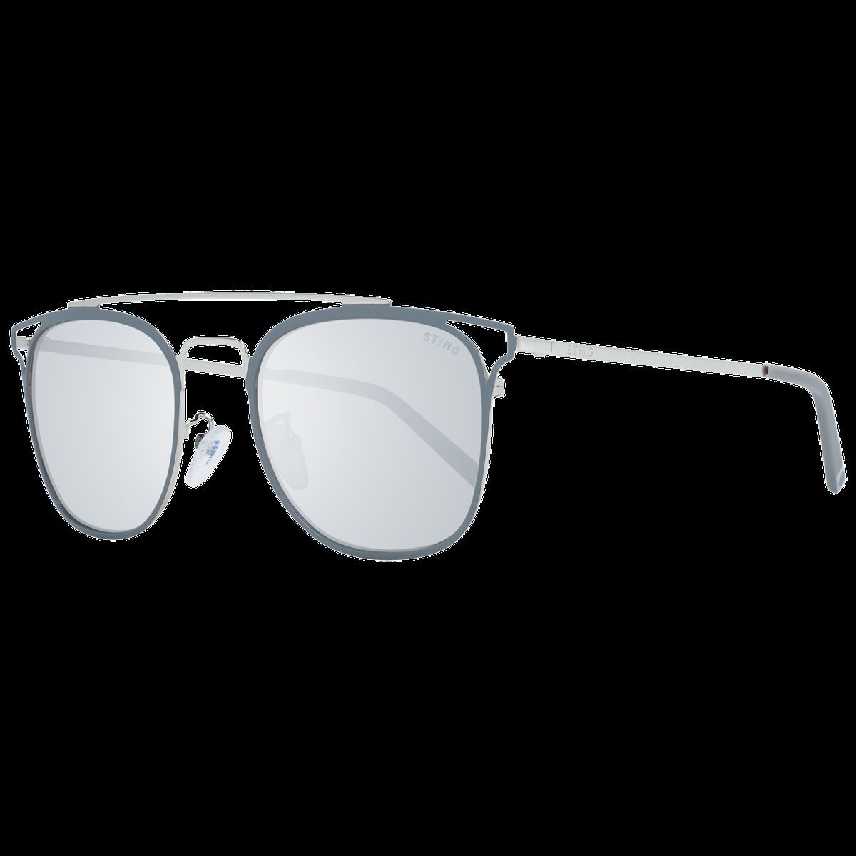 Sonnenbrille mit silberfarbenem Metallrahmen