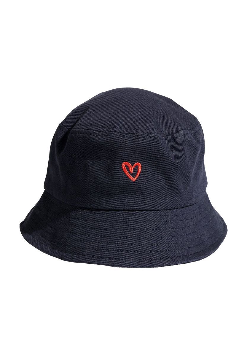 Minimalistischer Baumwoll-Bucket Hat mit Stickerei