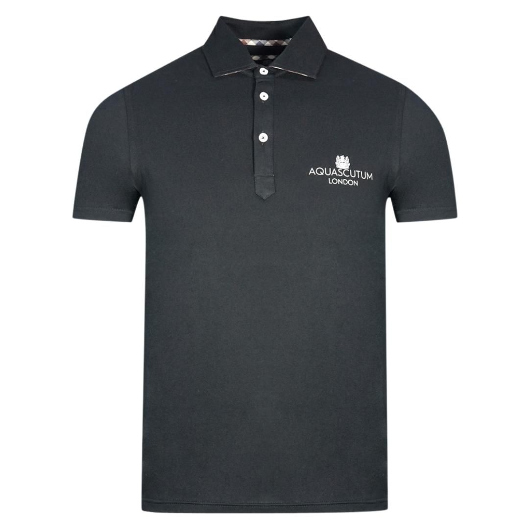 Aquascutum Schwarzes Poloshirt mit Logo