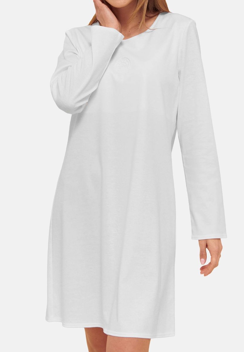 Elegantes Baumwoll-Nachthemd mit Ärmeln