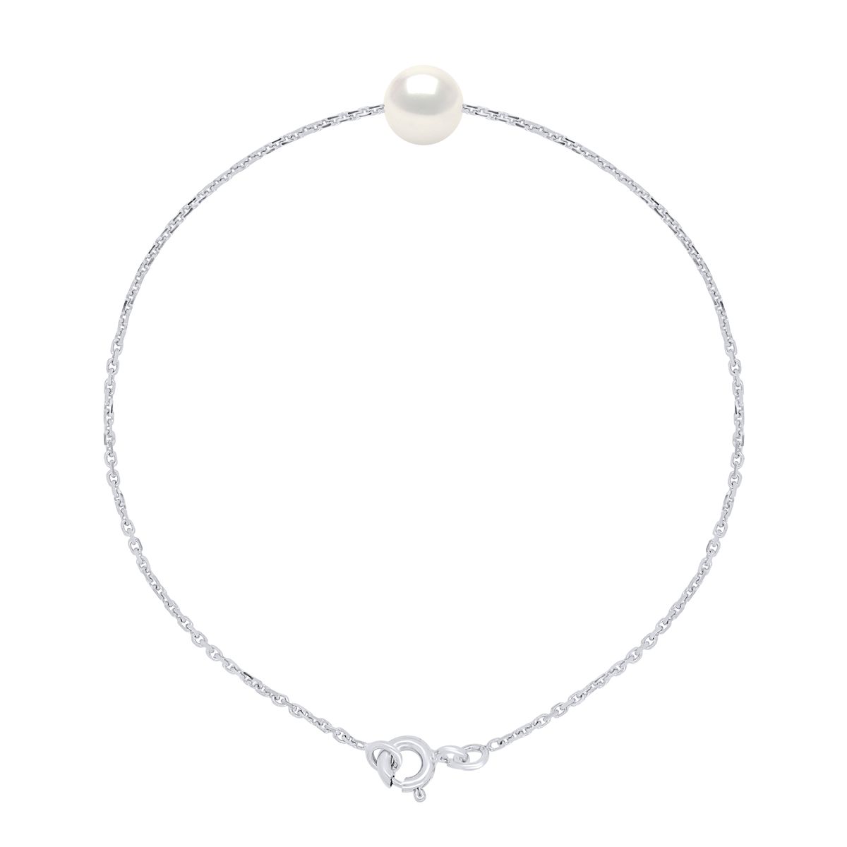 Solitär-Perlenarmband aus Silber
