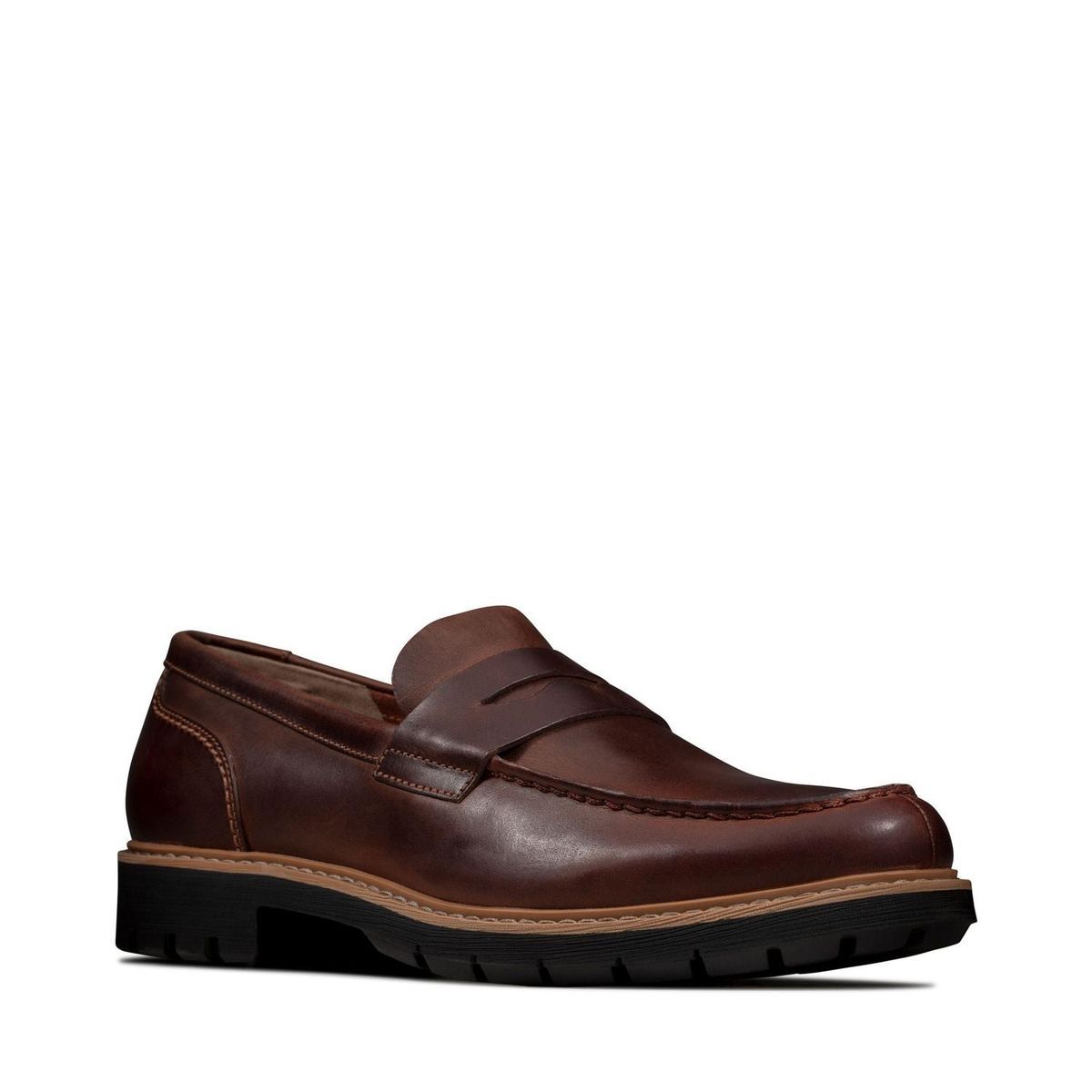 Klassische Penny Loafers aus Leder mit Profilsohle