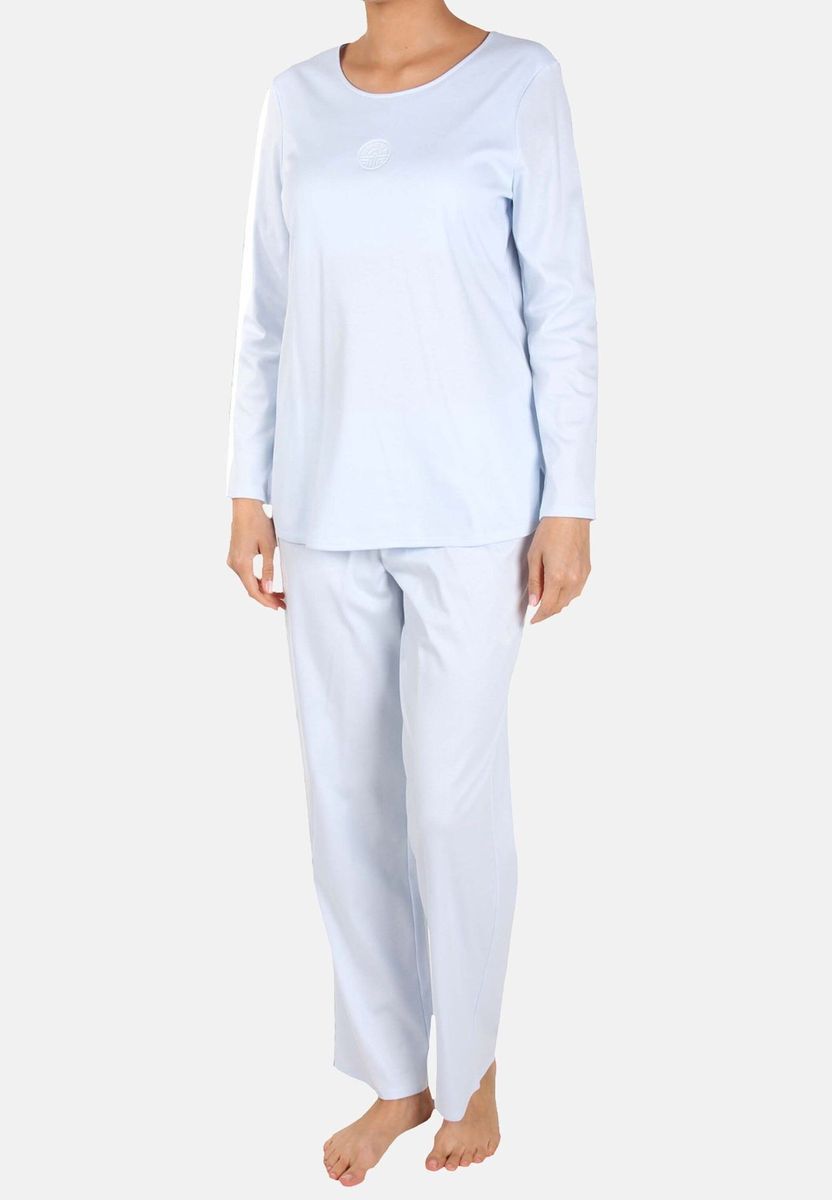 Klassisches Baumwoll-Pyjama-Set Langarm