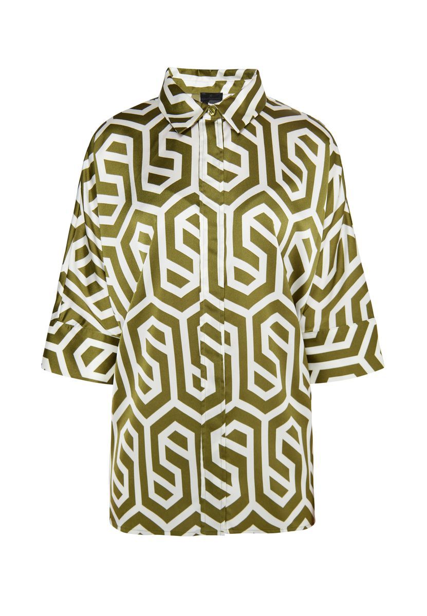 Bluse mit geometrischem Druck, lockere Passform