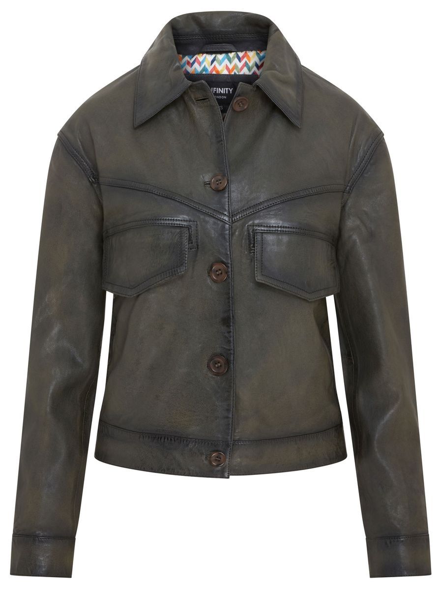 Retro Biker Lederjacke für Damen