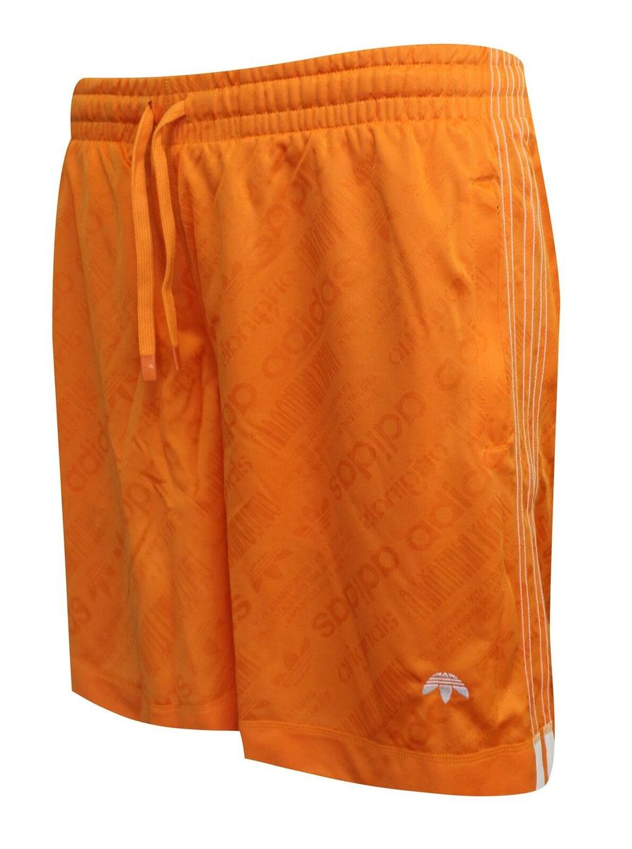 Herren Orangefarbene Shorts mit Logo-Print