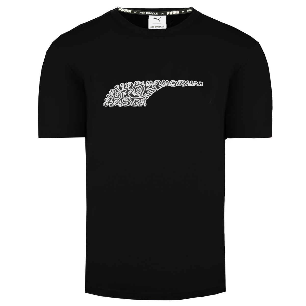Schwarzes Herren T-Shirt mit Grafikprint und Rundhalsausschnitt