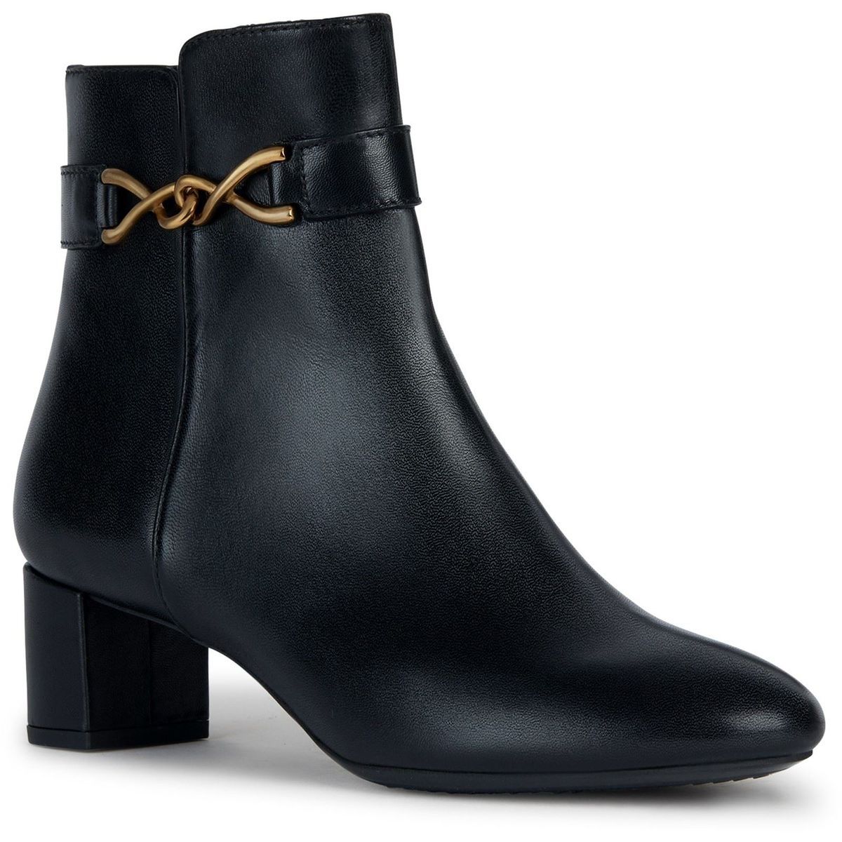 Geox D Pheby Leder Damen Schwarz Stiefel