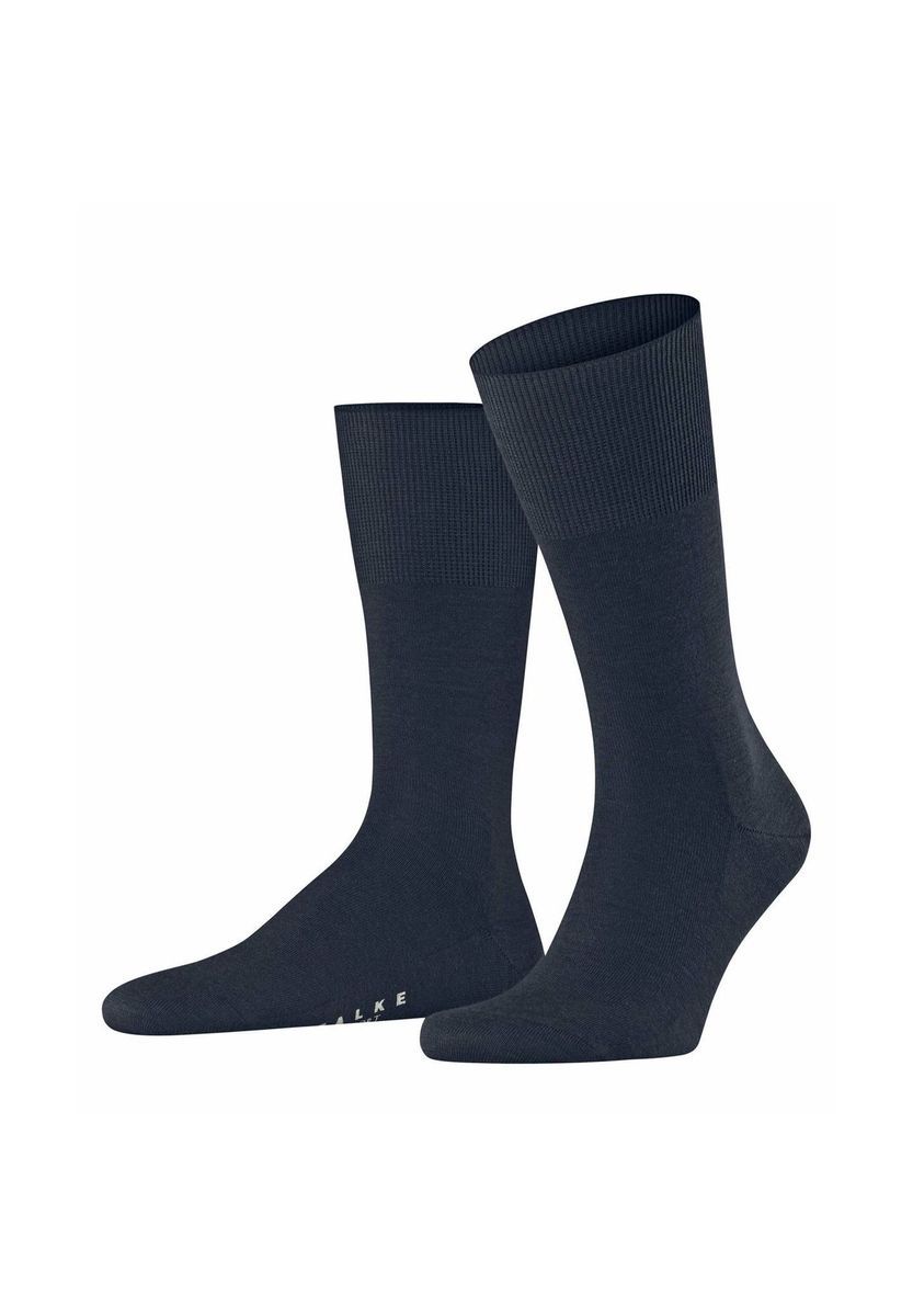 FALKE Herren Socken - Airport, Kurzstrumpf, Freizeit- und Business-Socken, Unifarben, blau, 43-44