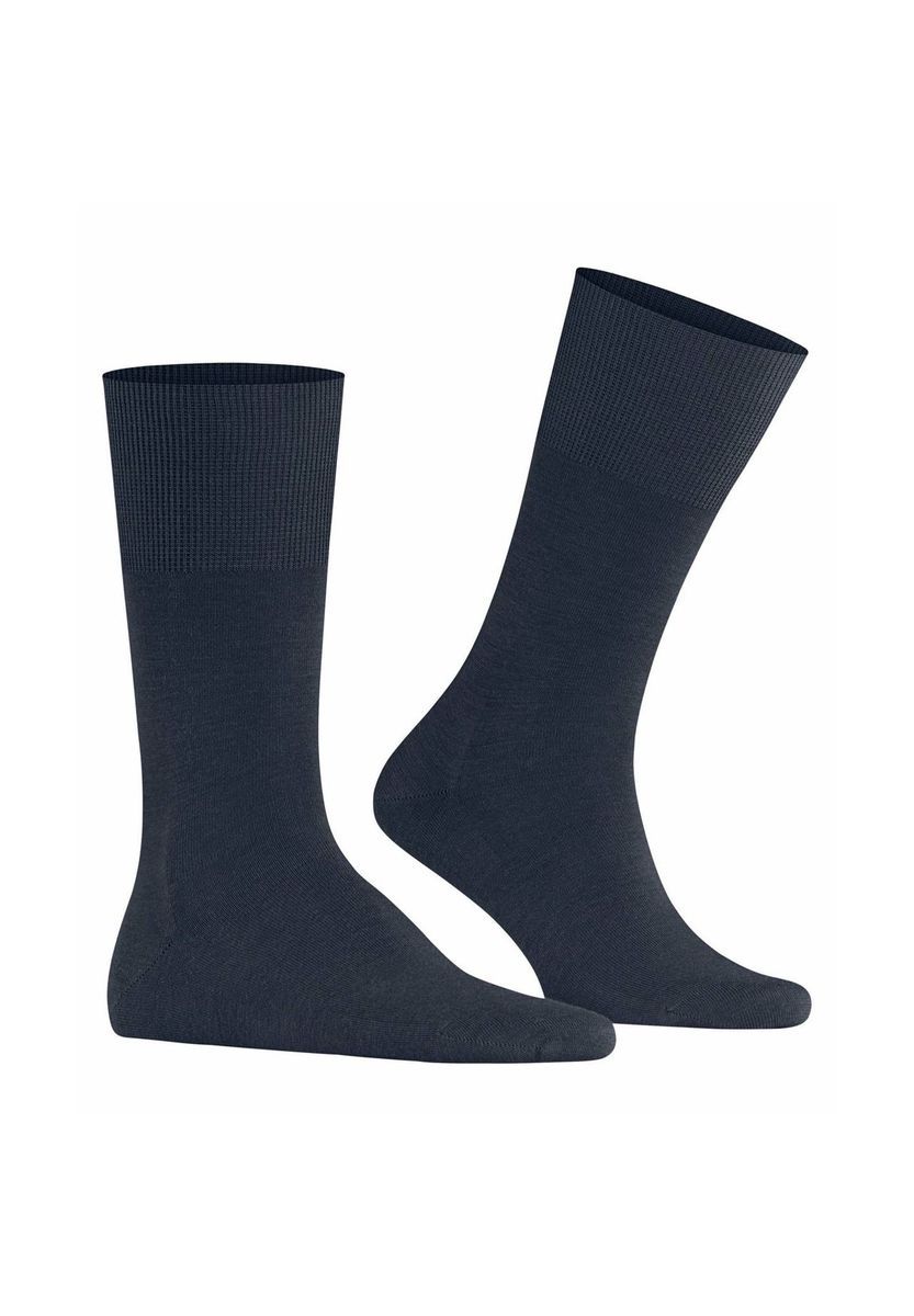 FALKE Herren Socken - Airport, Kurzstrumpf, Freizeit- und Business-Socken, Unifarben, blau, 43-44