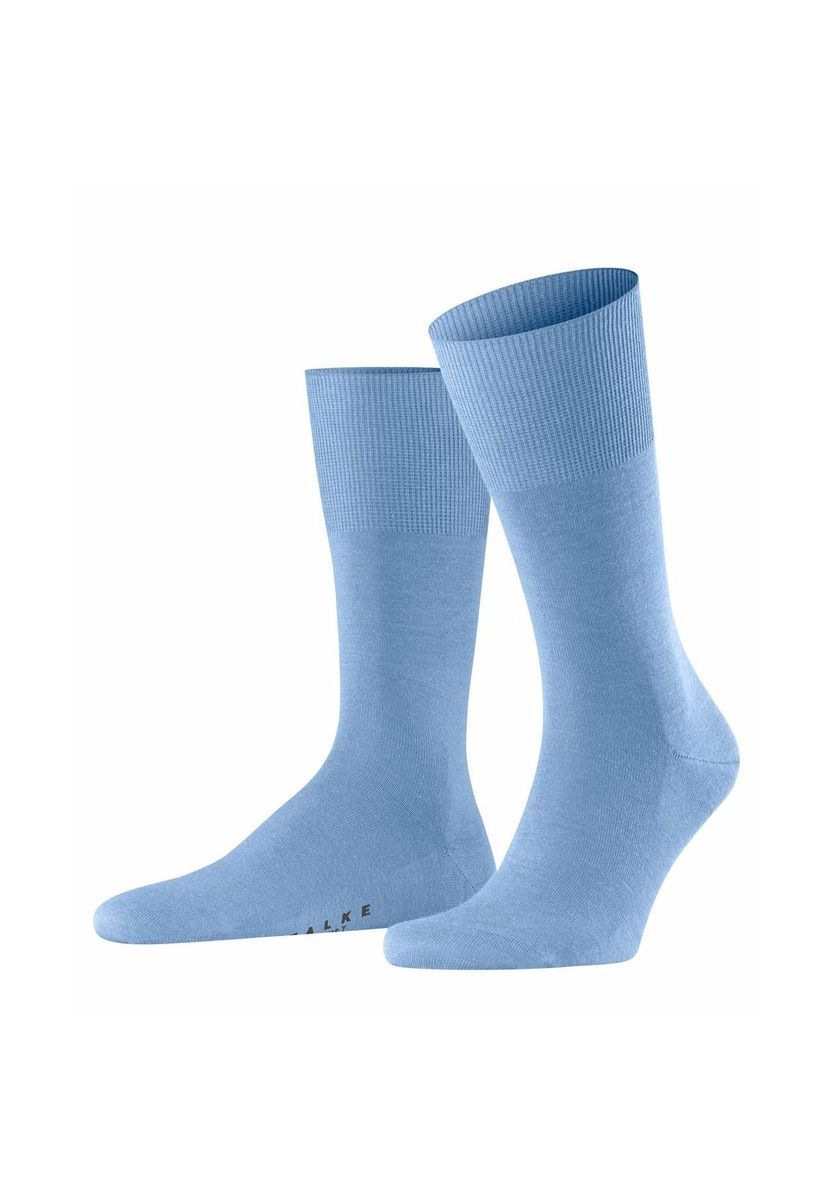 FALKE Herren Socken - Airport, Kurzstrumpf, Freizeit- und Business-Socken, Unifarben, blau, 47-48