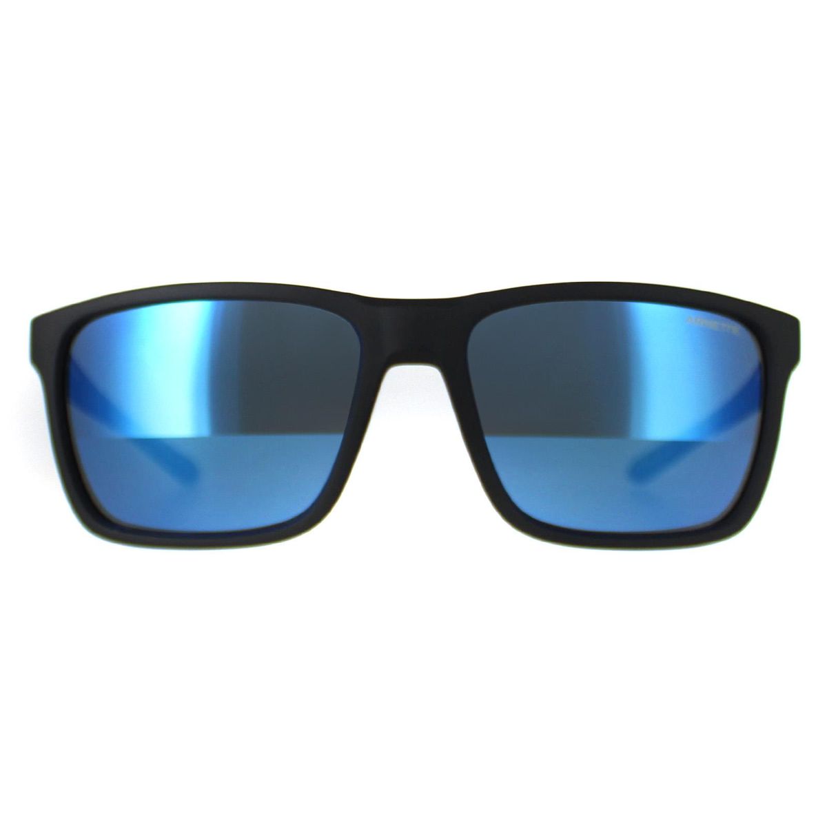 Quadratische Sonnenbrille mit blauem Spiegelglas