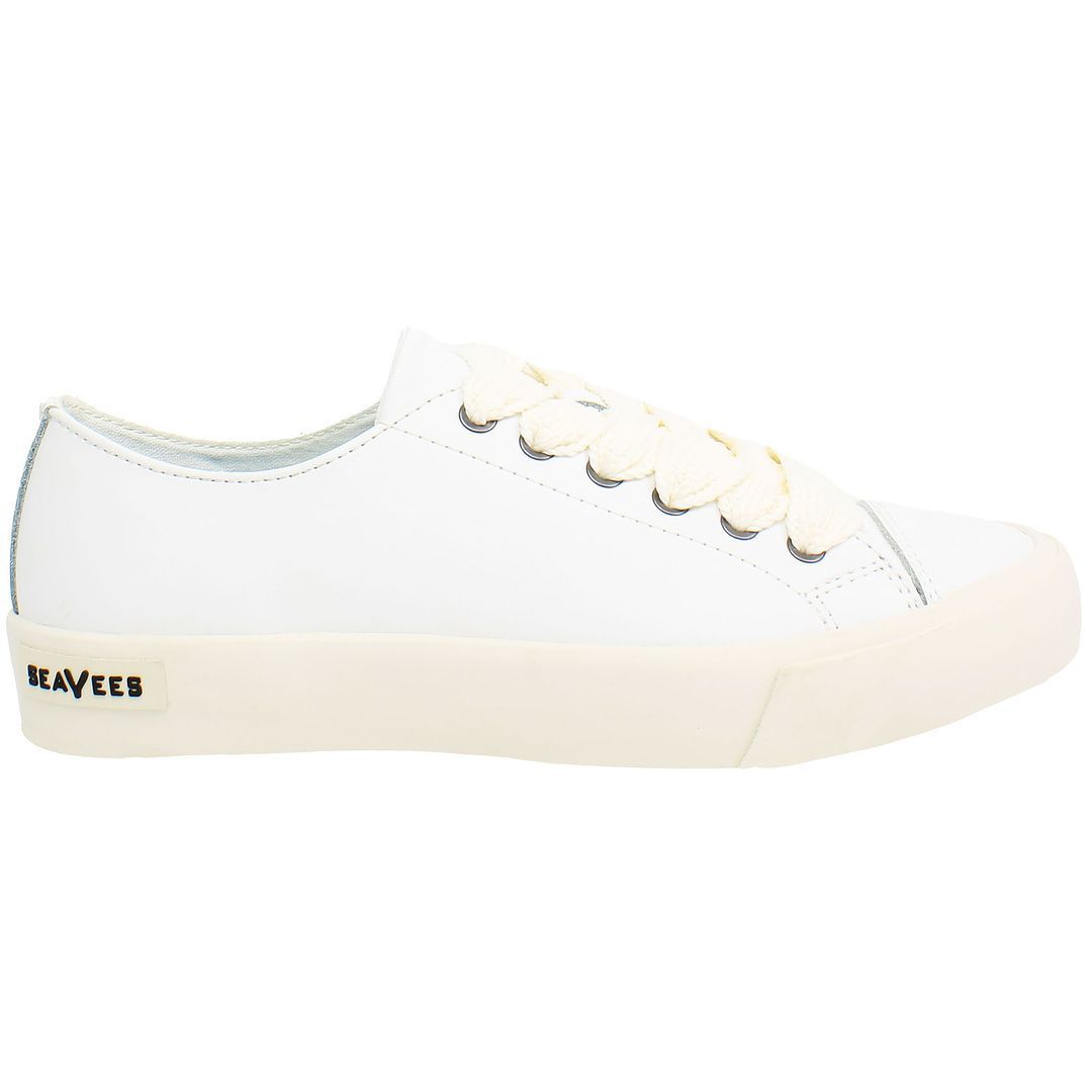 Weiße Leder-Plimsoll-Sneaker