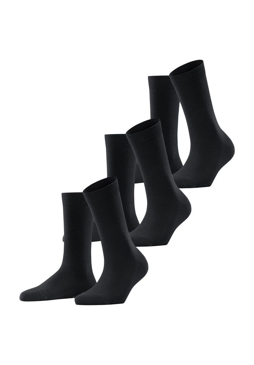 Klassische schwarze Baumwollmischsocken 3er-Pack
