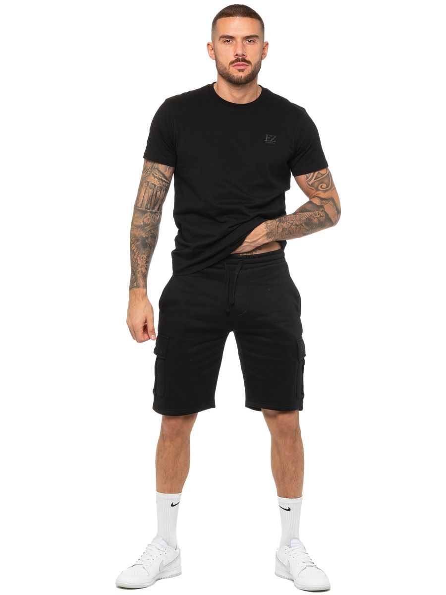 Herren Schwarzes T-Shirt und Shorts Set